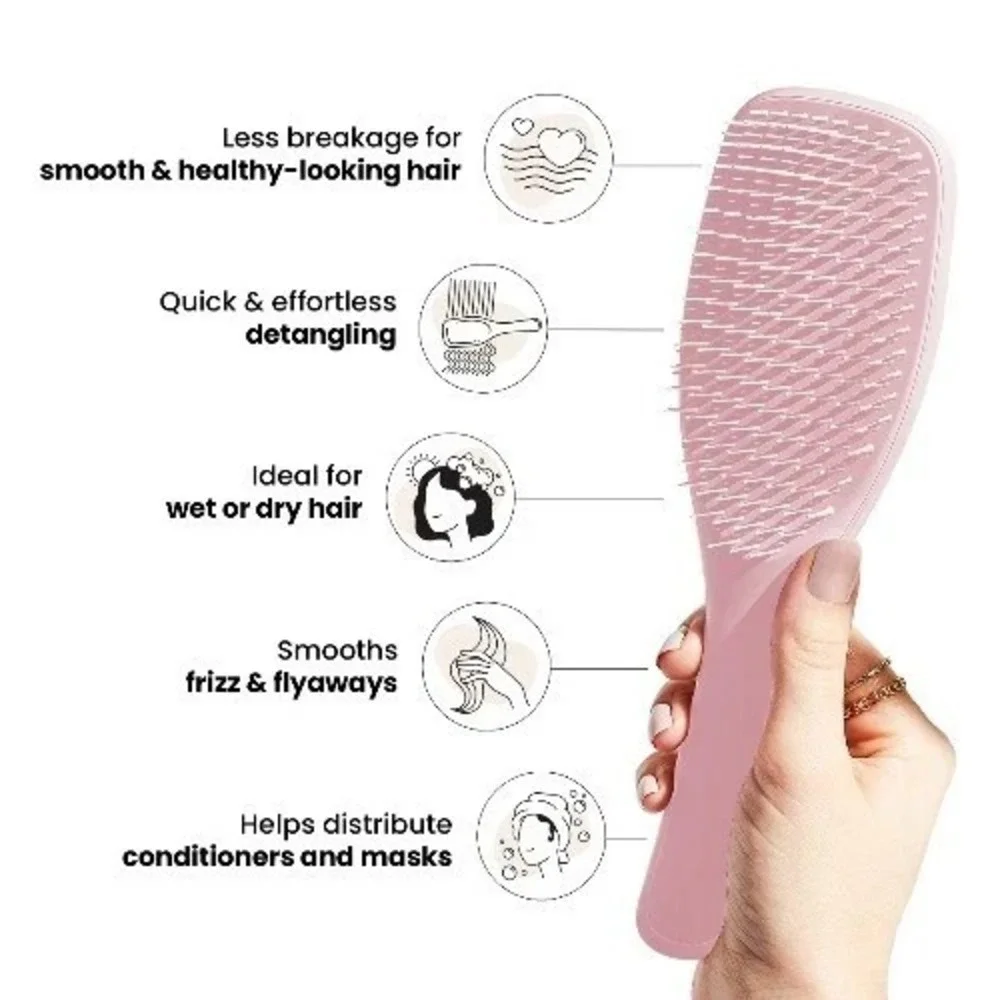 Tangle Teezer Ultimate Detangler Hair Brush for All Hair Types Soft Pink